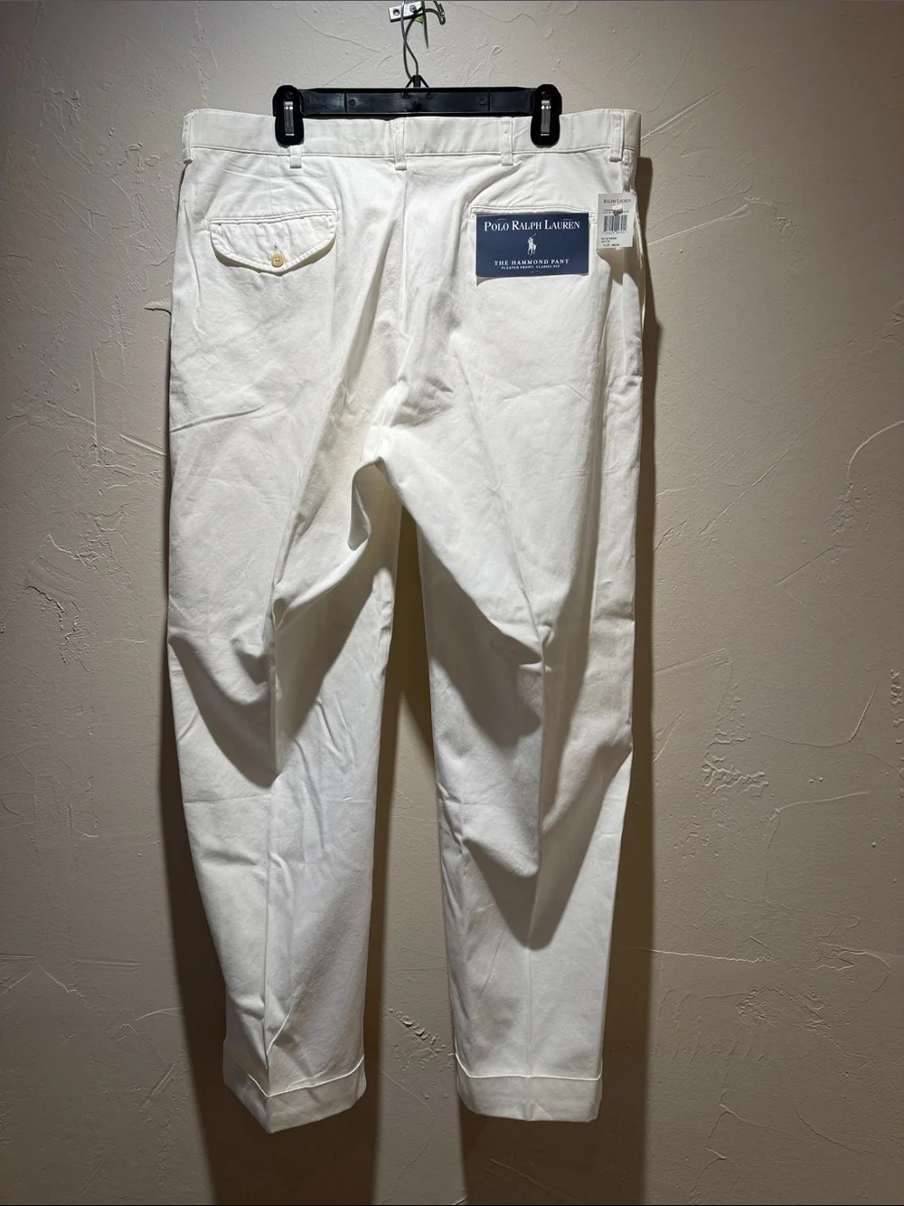 Ralph Lauren Cream Pleated Men’s Dress Trousers